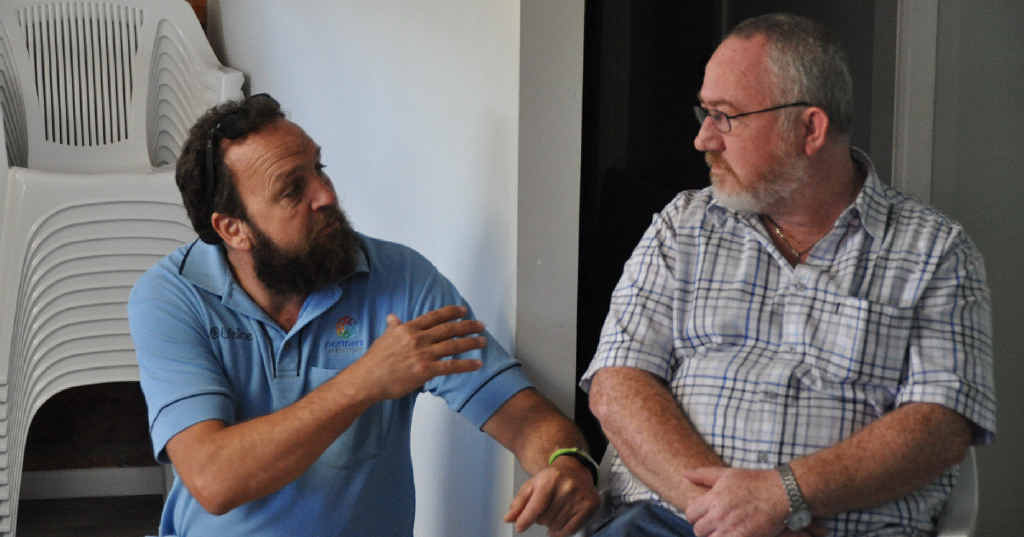 FIRST AID: Mental Health First Aid facilitators Mark Goddard from Partners in Recovery and Brian Reilly educated the course’s 22 participants on approaching situations involving people with a mental health issue.